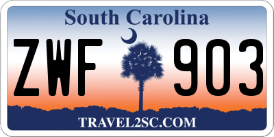 SC license plate ZWF903