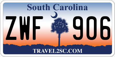 SC license plate ZWF906