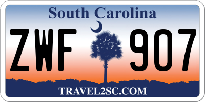 SC license plate ZWF907