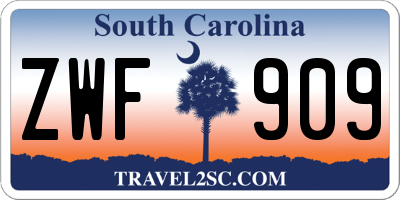 SC license plate ZWF909