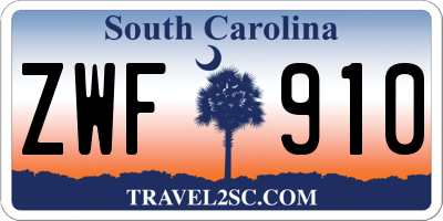 SC license plate ZWF910