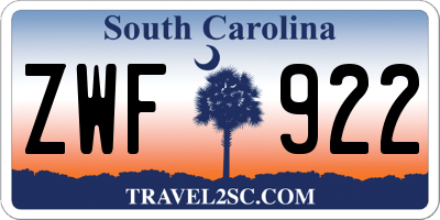 SC license plate ZWF922