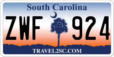 SC license plate ZWF924