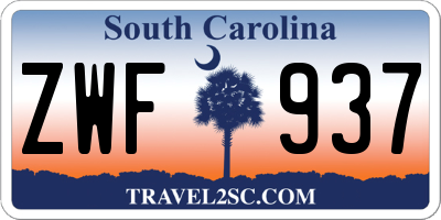 SC license plate ZWF937