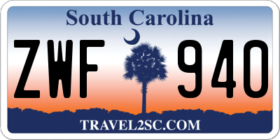 SC license plate ZWF940