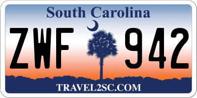 SC license plate ZWF942