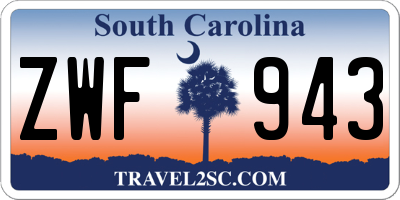 SC license plate ZWF943