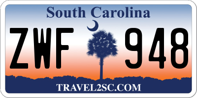 SC license plate ZWF948