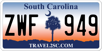 SC license plate ZWF949