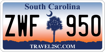 SC license plate ZWF950