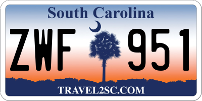 SC license plate ZWF951
