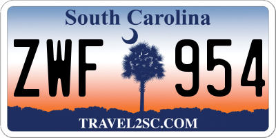 SC license plate ZWF954