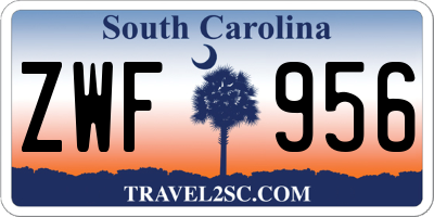 SC license plate ZWF956