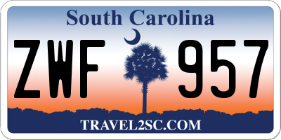 SC license plate ZWF957