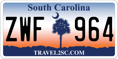 SC license plate ZWF964