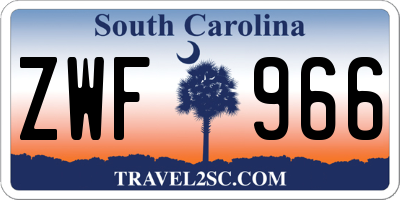 SC license plate ZWF966