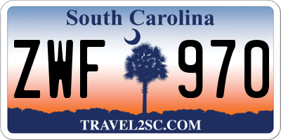 SC license plate ZWF970