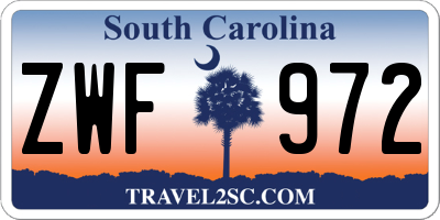 SC license plate ZWF972