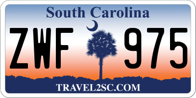 SC license plate ZWF975