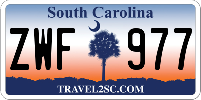 SC license plate ZWF977