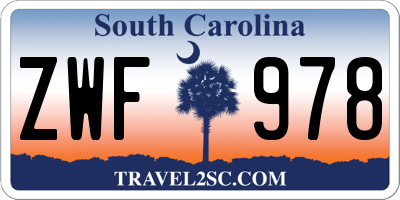 SC license plate ZWF978