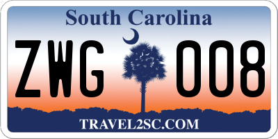 SC license plate ZWG008