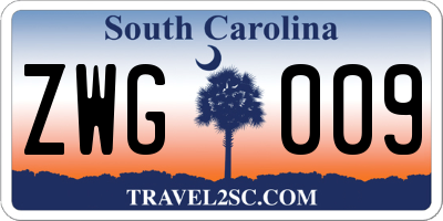 SC license plate ZWG009