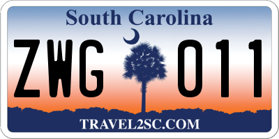 SC license plate ZWG011