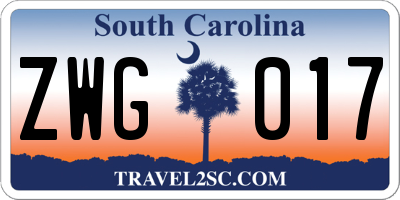 SC license plate ZWG017