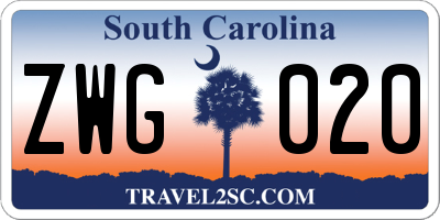 SC license plate ZWG020