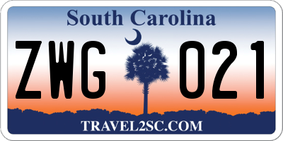 SC license plate ZWG021