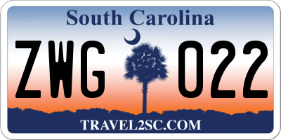 SC license plate ZWG022