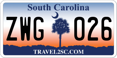 SC license plate ZWG026