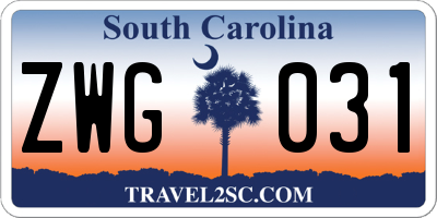 SC license plate ZWG031