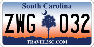 SC license plate ZWG032