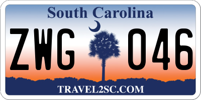 SC license plate ZWG046