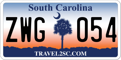 SC license plate ZWG054