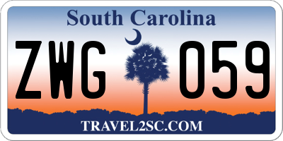 SC license plate ZWG059