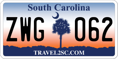 SC license plate ZWG062