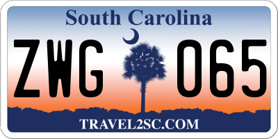 SC license plate ZWG065