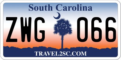 SC license plate ZWG066