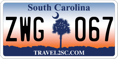 SC license plate ZWG067