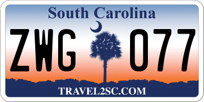 SC license plate ZWG077