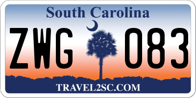 SC license plate ZWG083