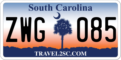SC license plate ZWG085