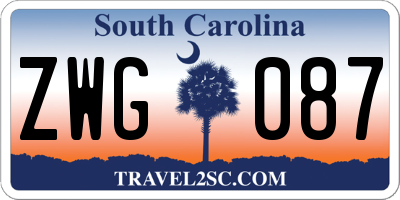 SC license plate ZWG087