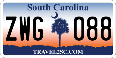 SC license plate ZWG088