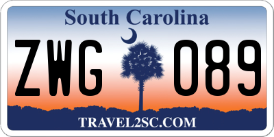 SC license plate ZWG089