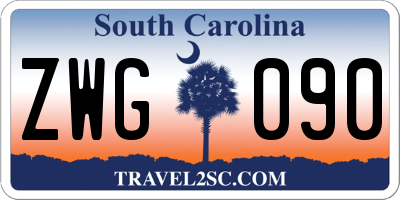 SC license plate ZWG090