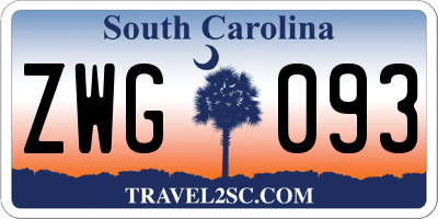 SC license plate ZWG093